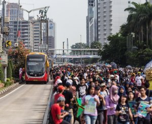 Menschensammlung in Jakarta